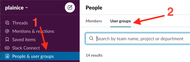 Search user groups