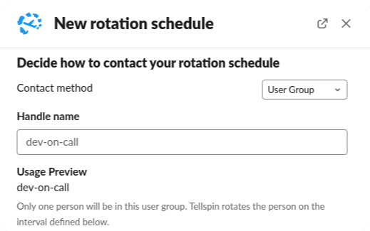 Choose a contact method in Tellspin
