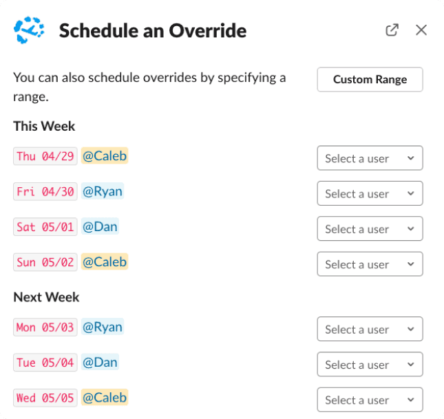 Schedule Overrides