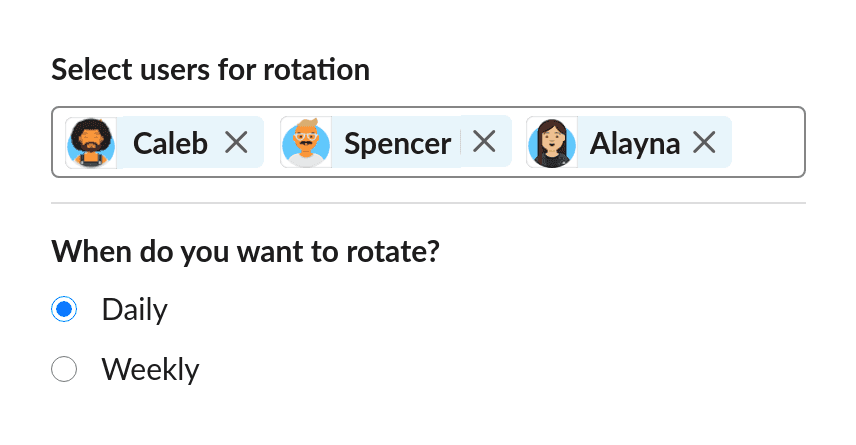 Select users for rotation