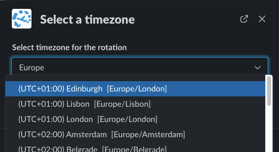 Searching for a timezone