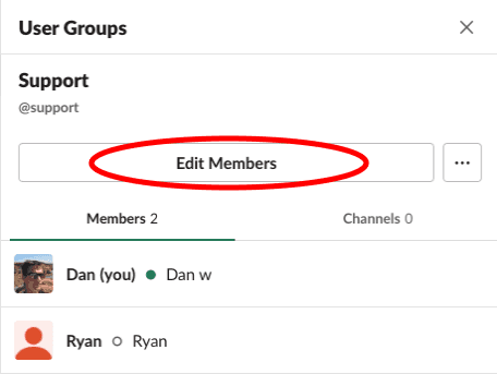 Edit members button